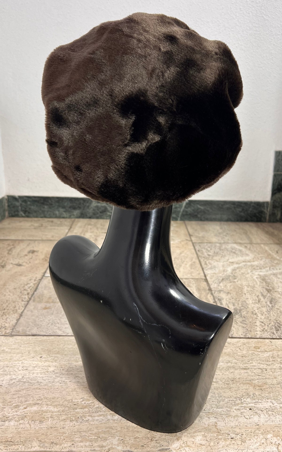 Vintage Brown Faux Fur Sculptural Hat