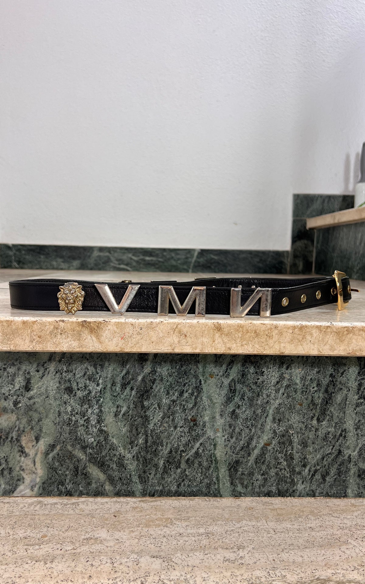 Vintage Rodan Berlin Black Leather Statement Belt