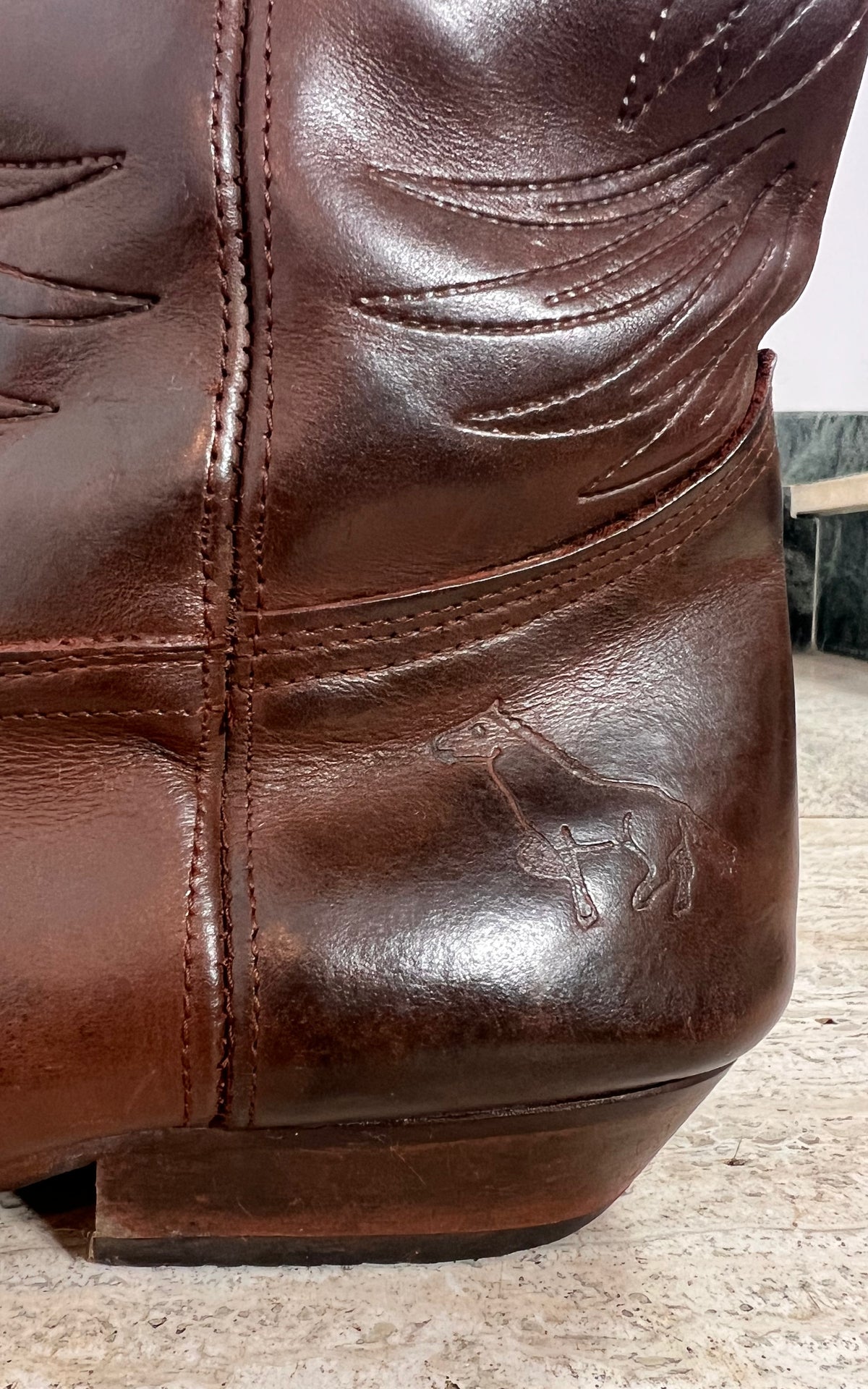 Vintage MENS Bill Montana Brown Leather Cowboy Boots – 43