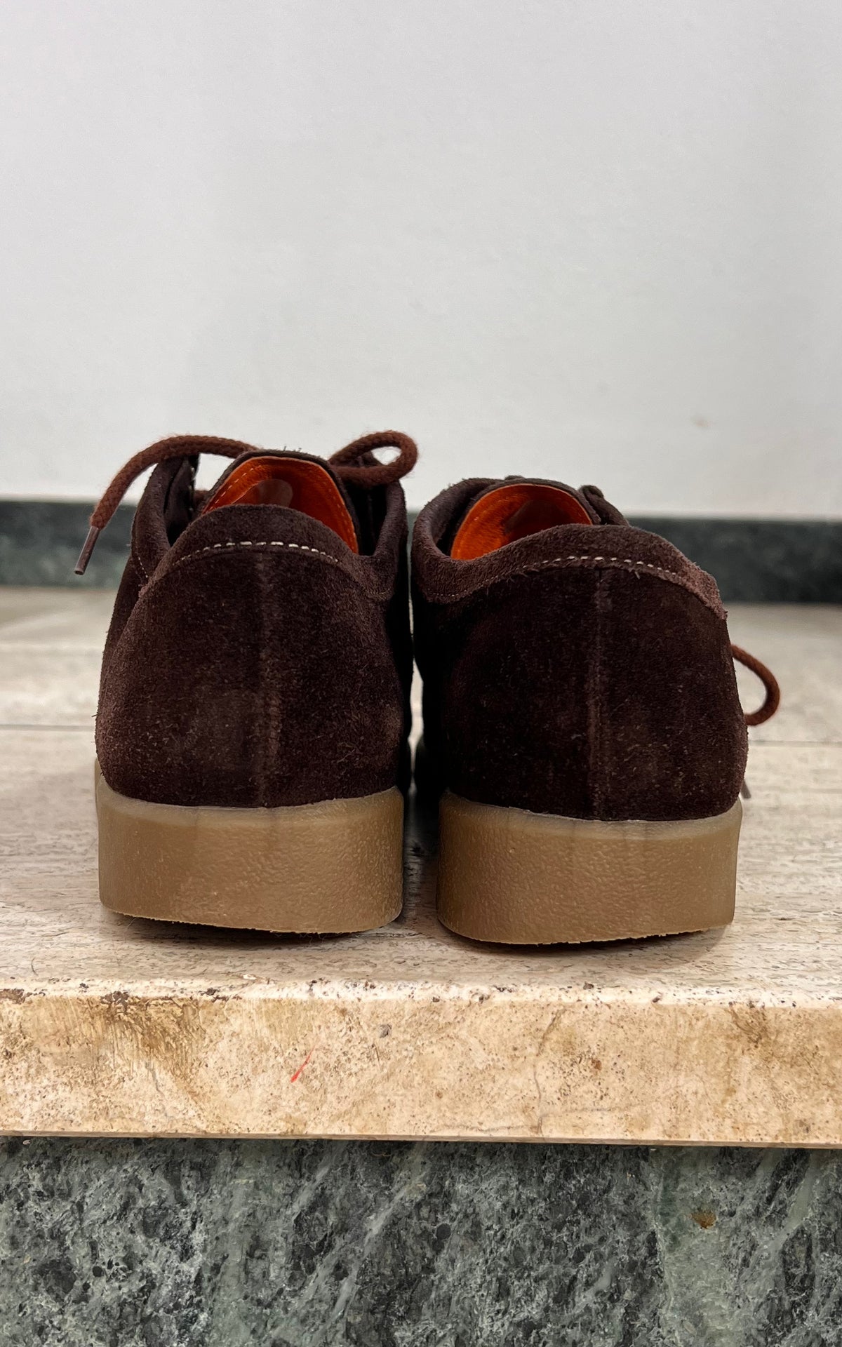Vintage Dark Brown Suede Moccasin Shoes 40