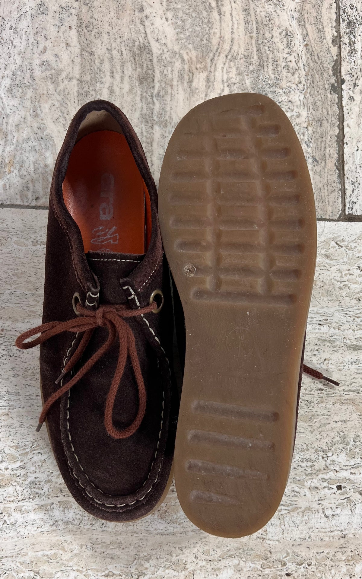 Vintage Dark Brown Suede Moccasin Shoes 40