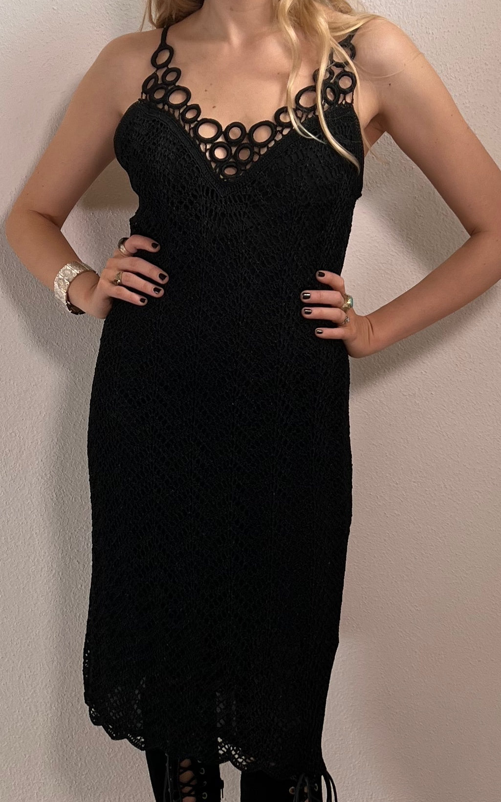 Vintage 90s Nicowa Crochet Dress