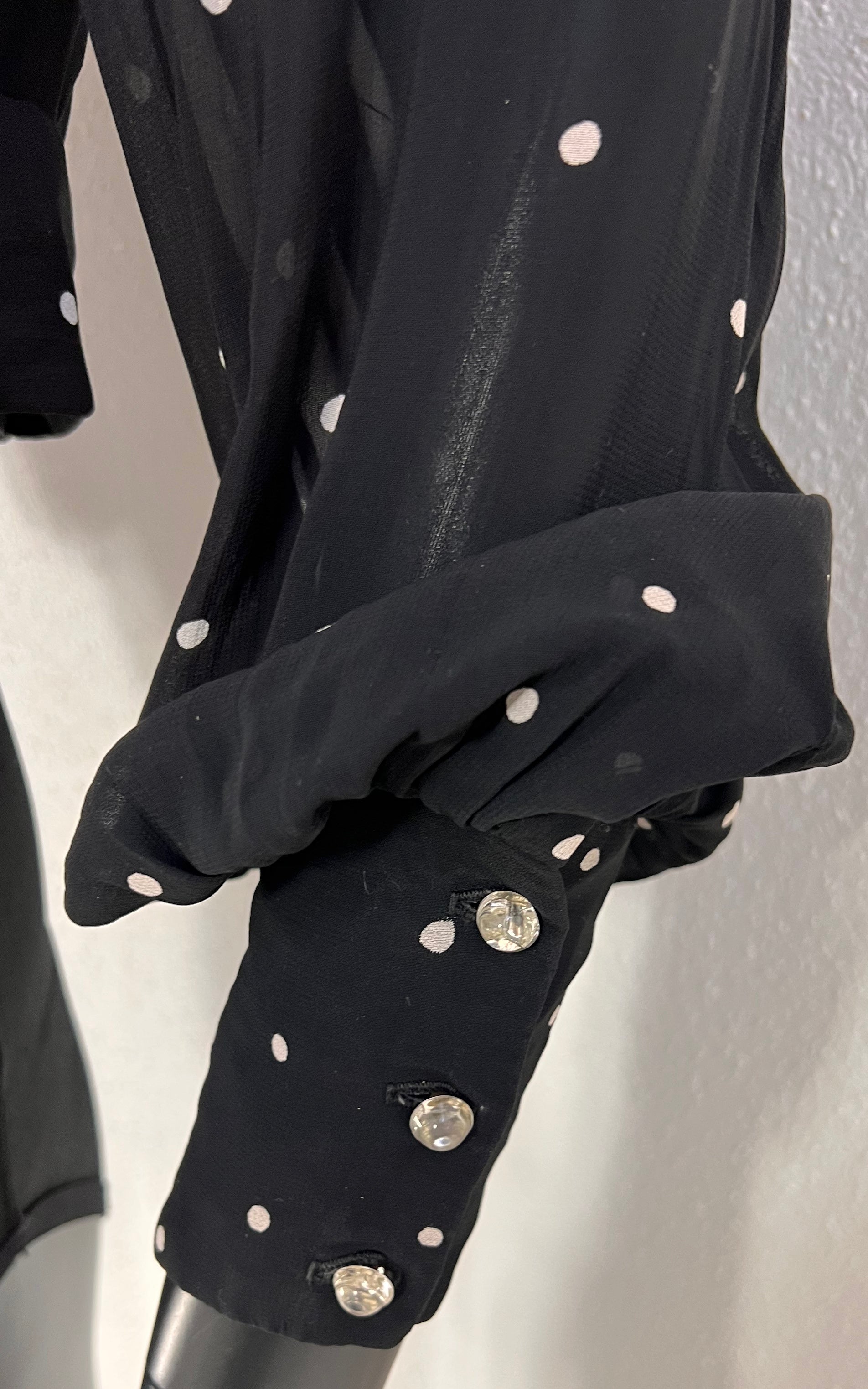 Vintage 40s Polka Dot Silk Blouse