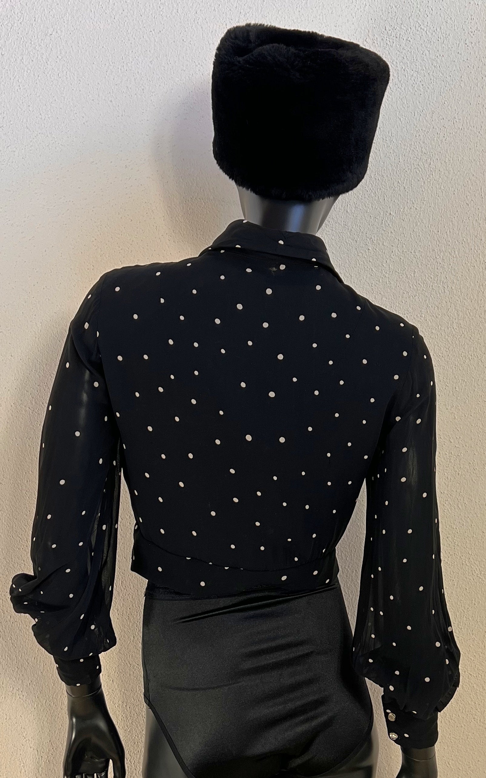 Vintage 40s Polka Dot Silk Blouse