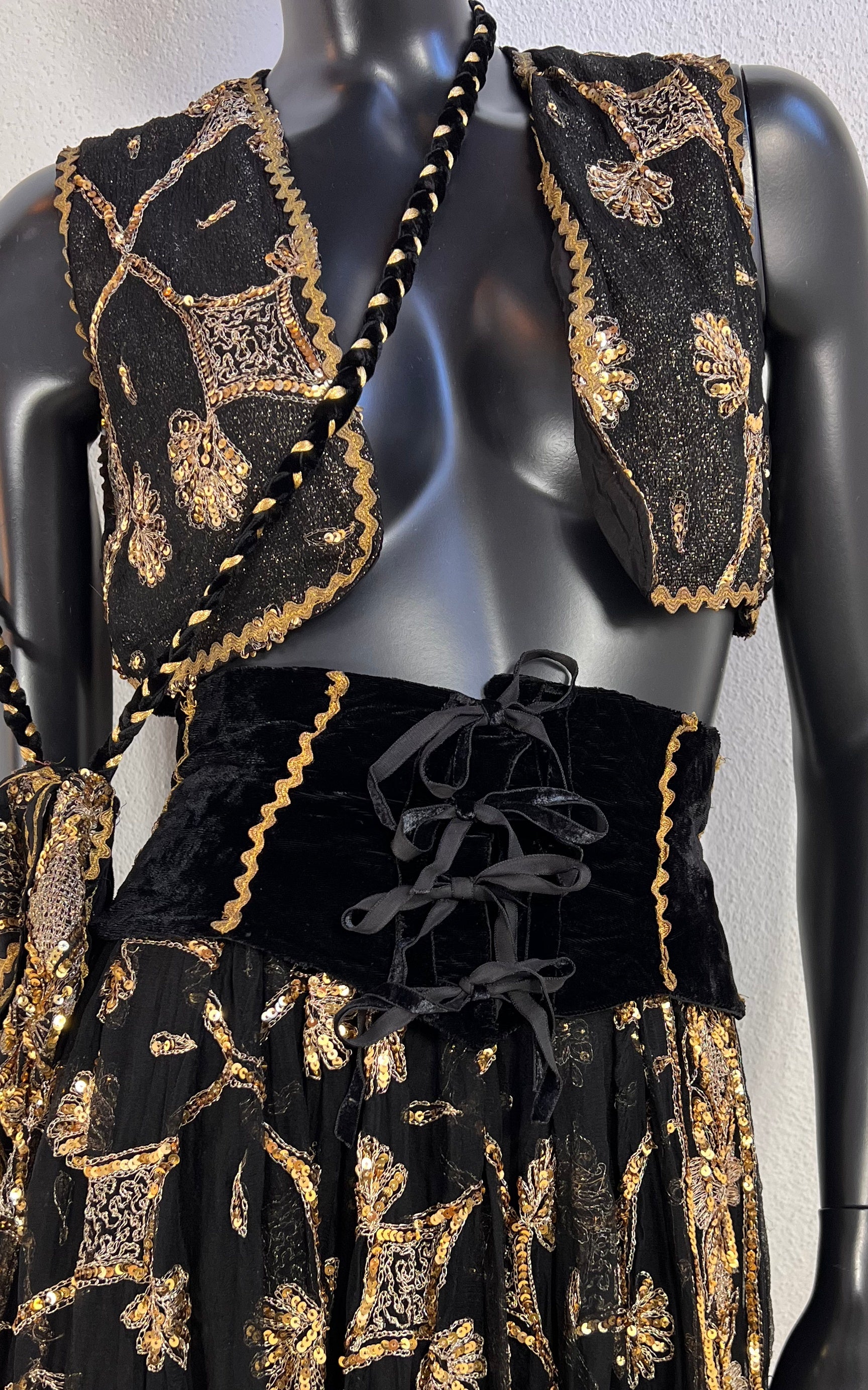 Vintage 70s Silk & Sequins 4 Piece Set