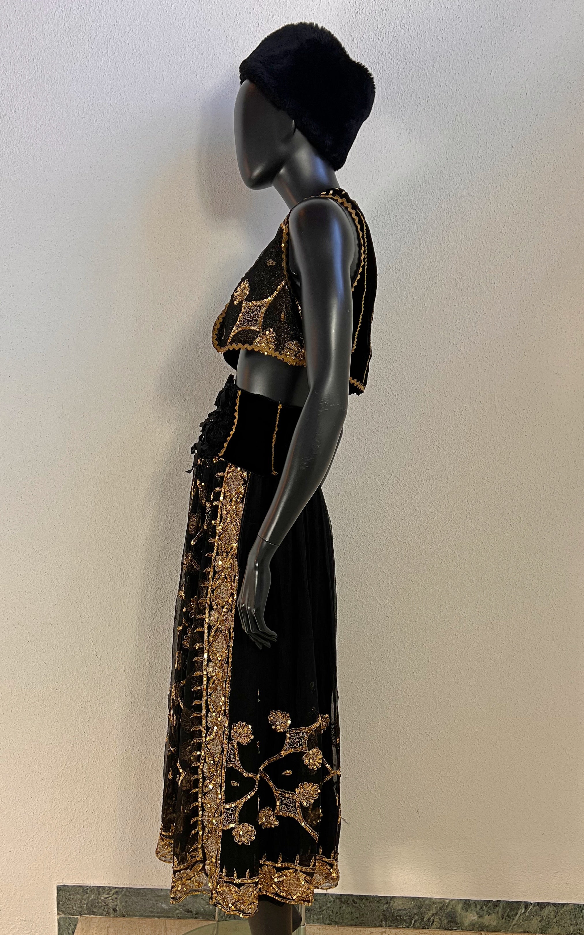 Vintage 70s Silk & Sequins 4 Piece Set