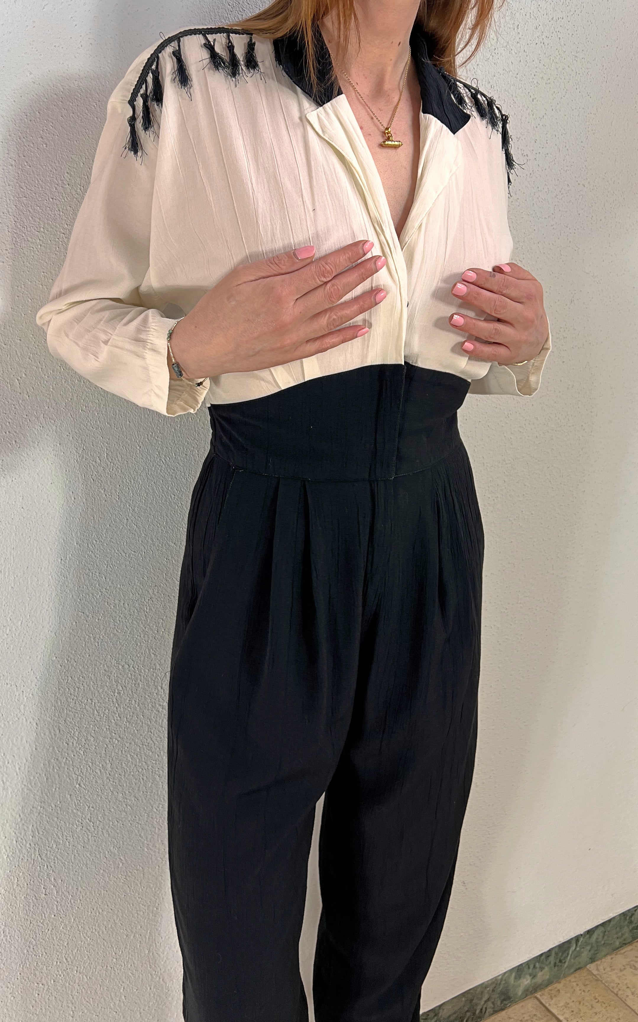 Vintage Tassel Highwaist Jumpsuit