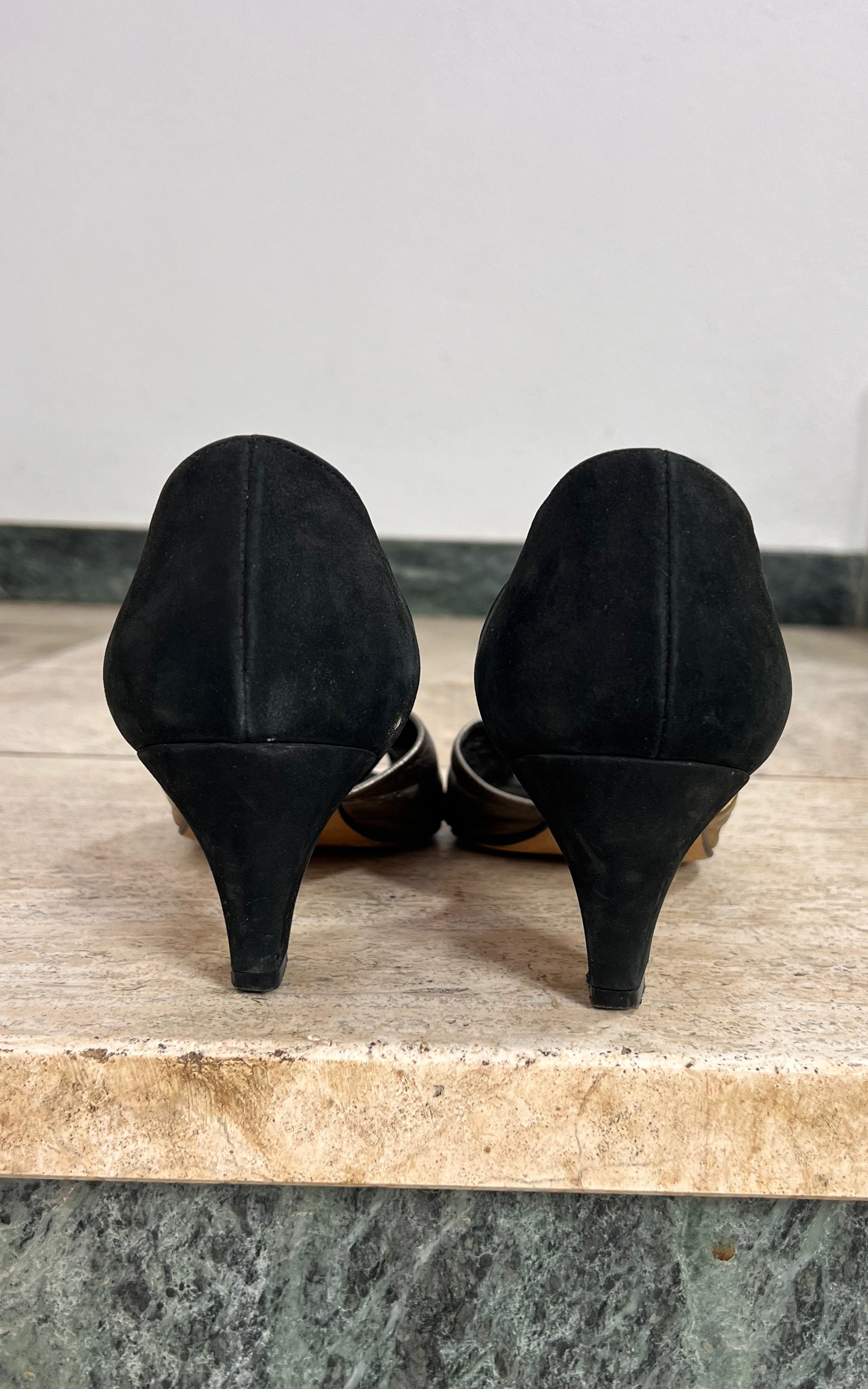 Vintage 80s Two-Tone Leather Heels 41