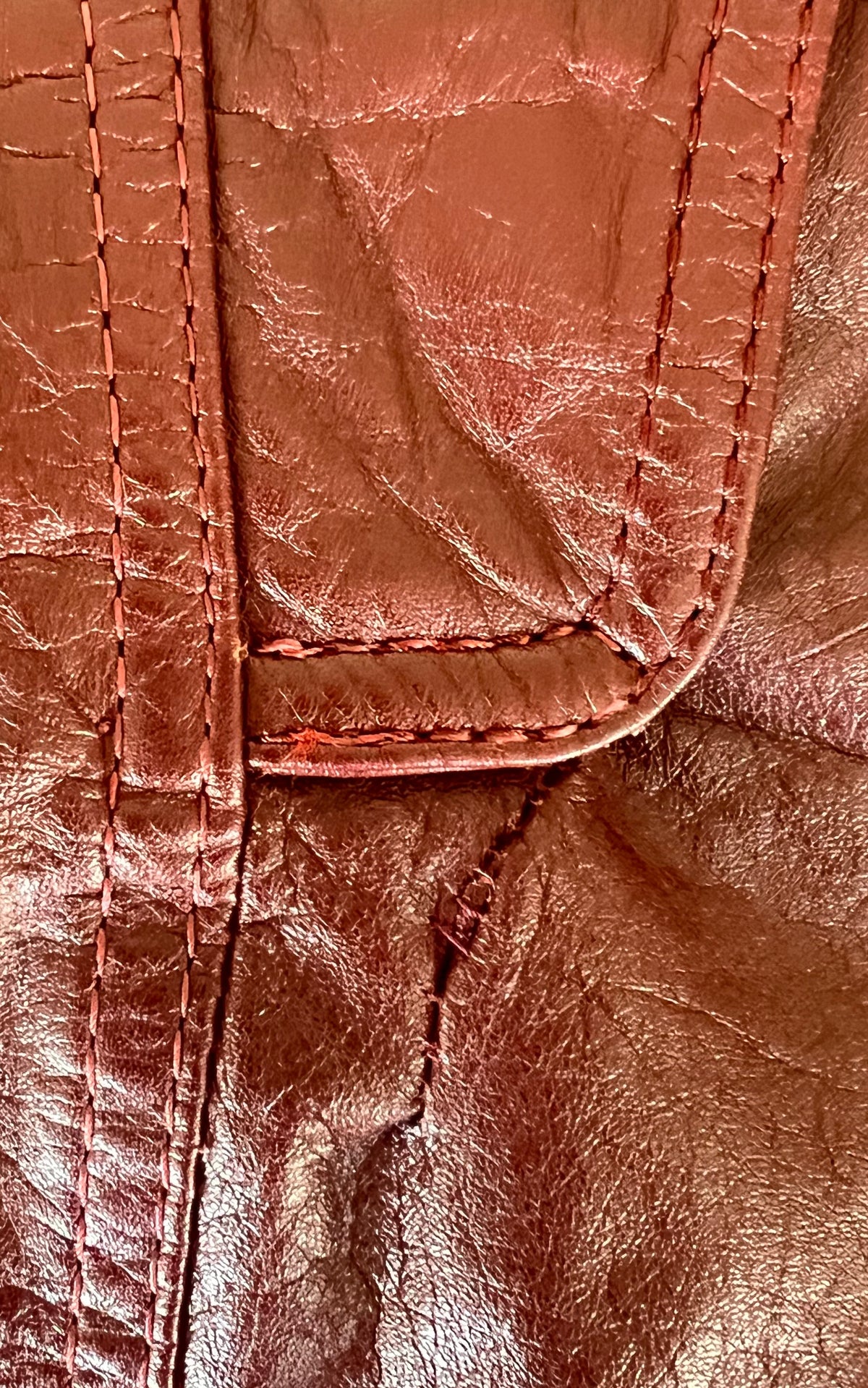 Vintage MENS 70s Burgundy Leather Jacket