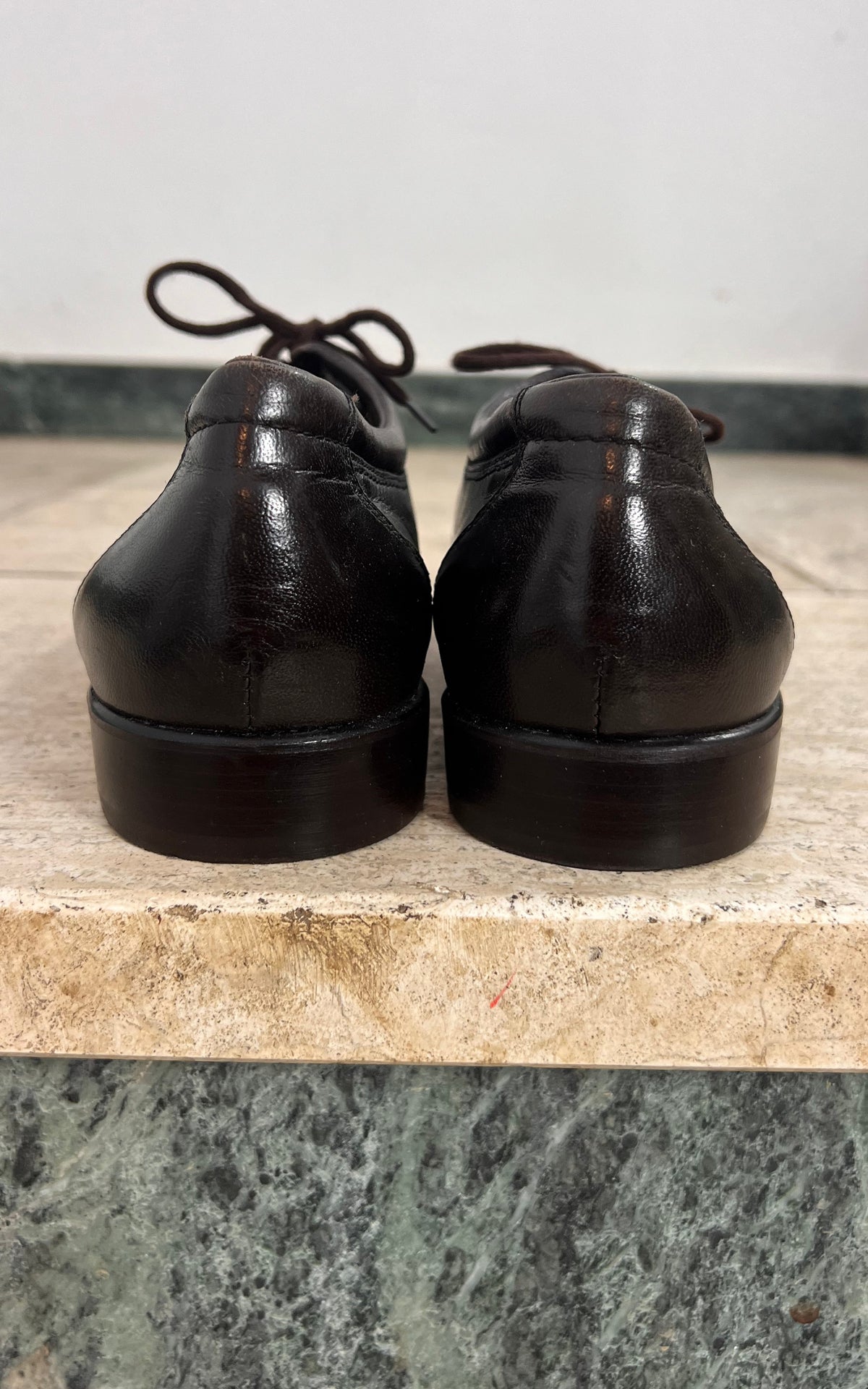 Vintage MENS Mercedes Dark Brown Leather Lace-Up Shoes 40