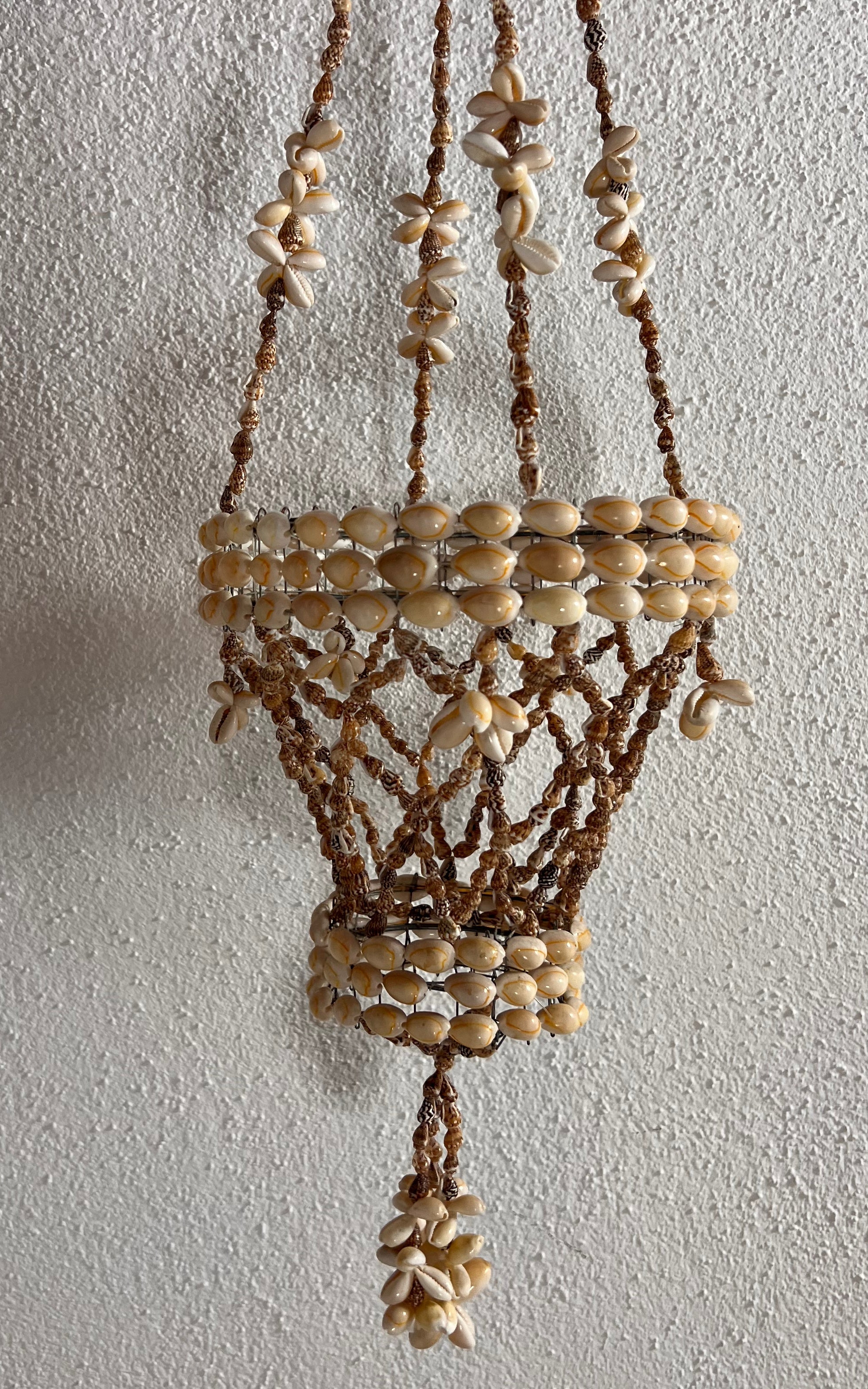 Vintage Shell Hanging Planter Holder