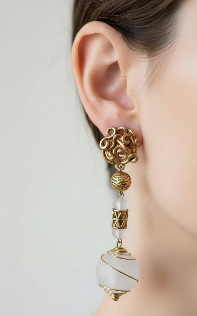 Vintage Big 70s Deadstock Statement Clip Ons