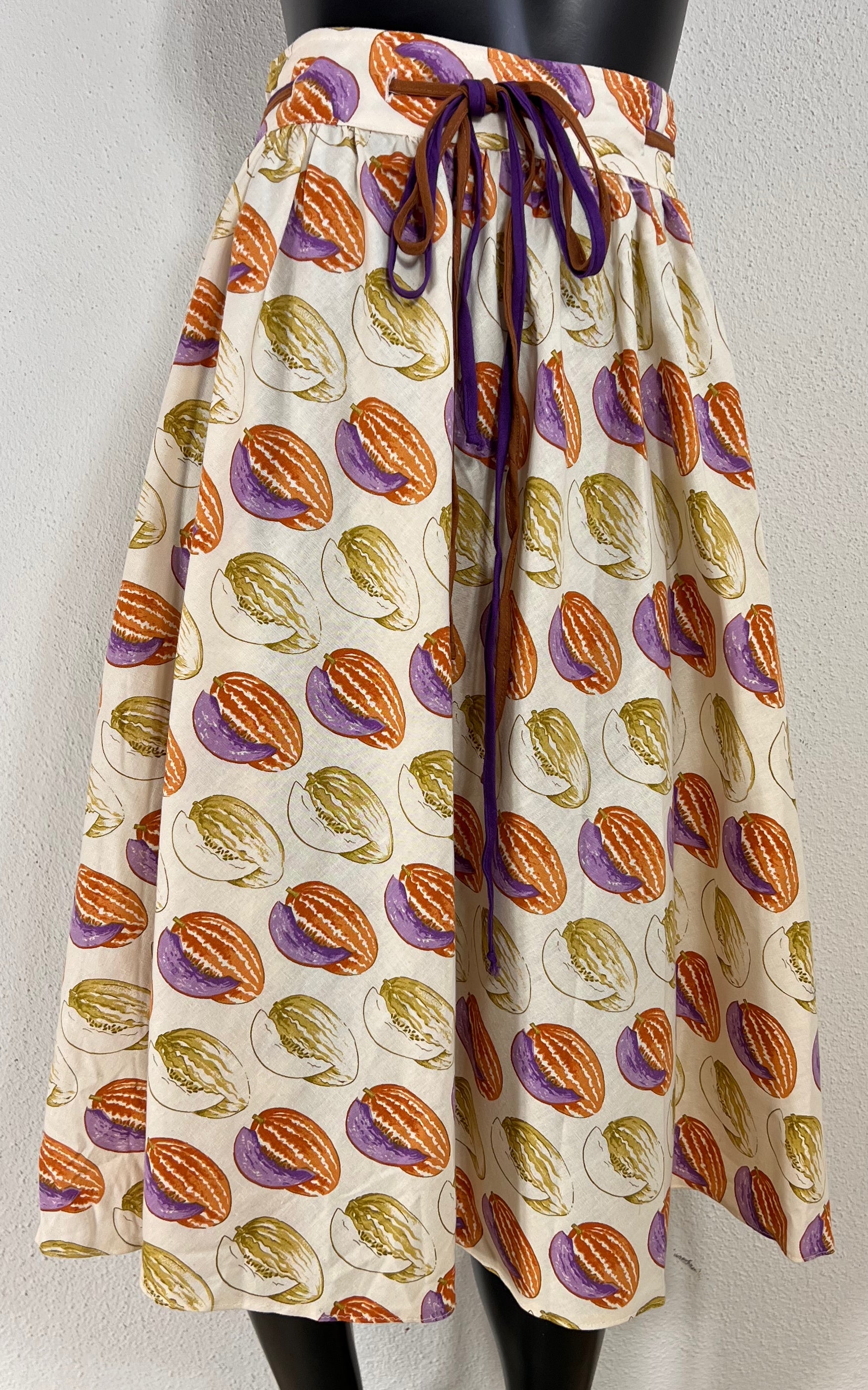 Vintage Lady Ascot Melon Print Skirt