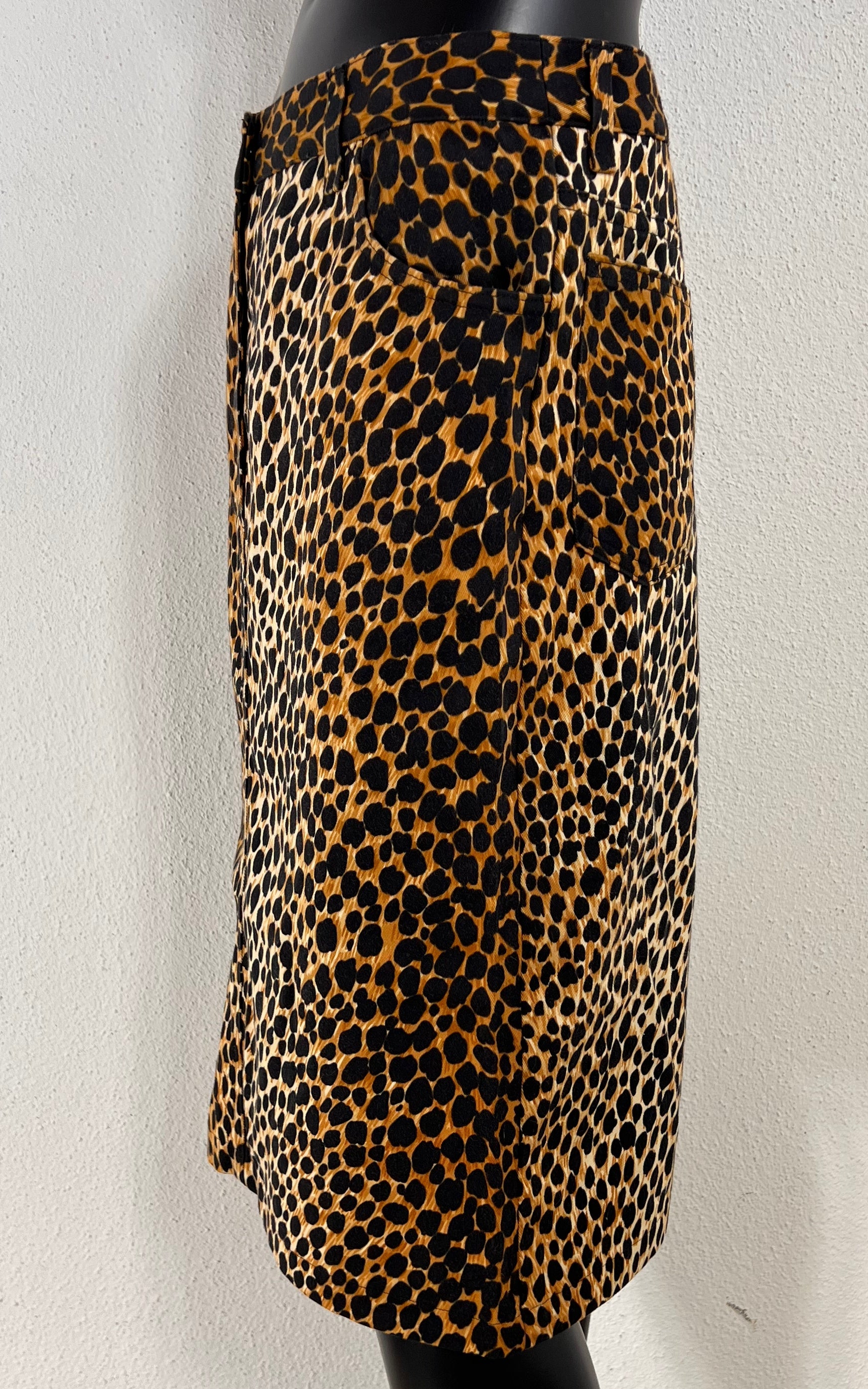 Vintage Dolce & Gabbana Denim Cheetah Skirt