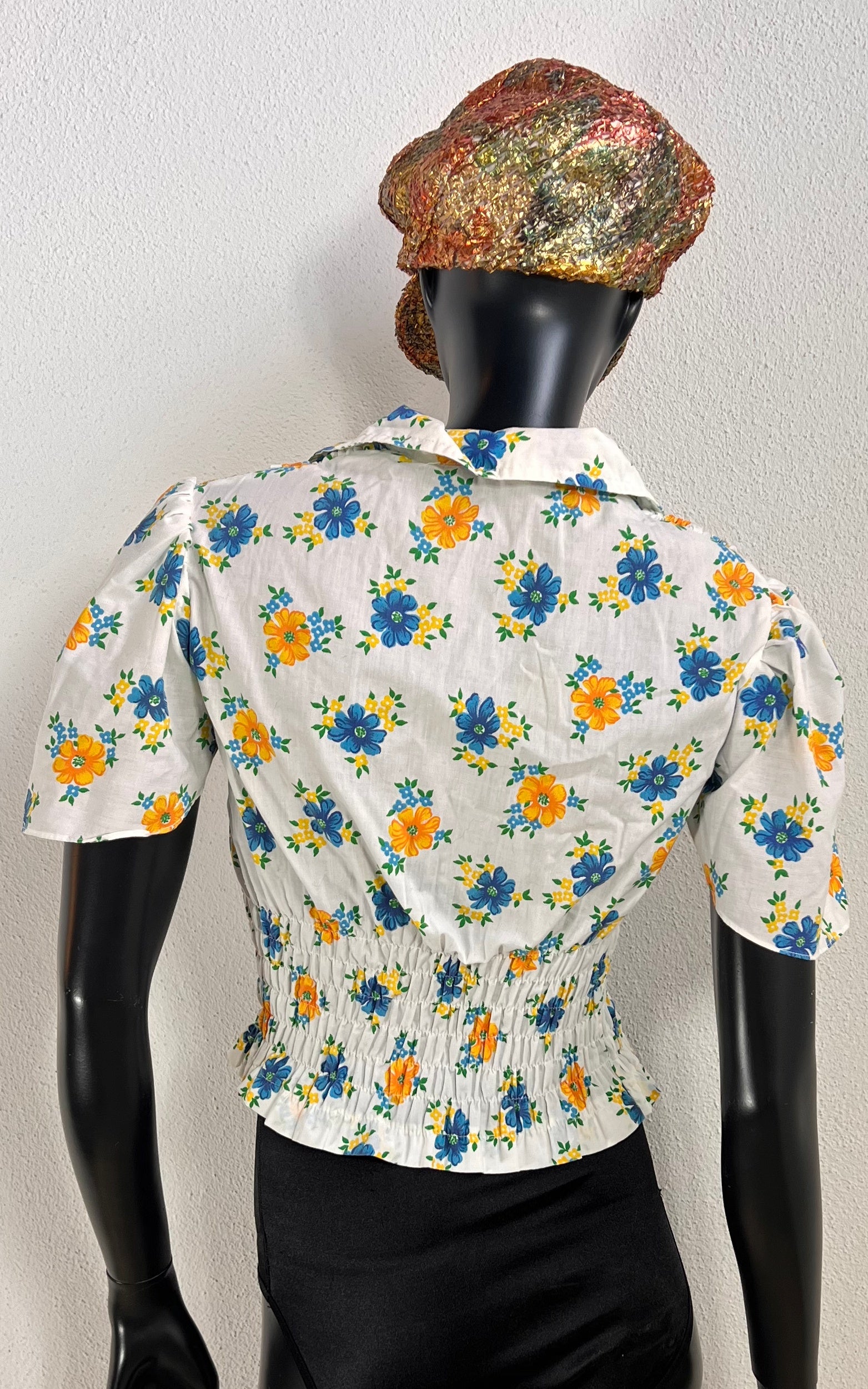 Vintage 70s Flower Smock Top