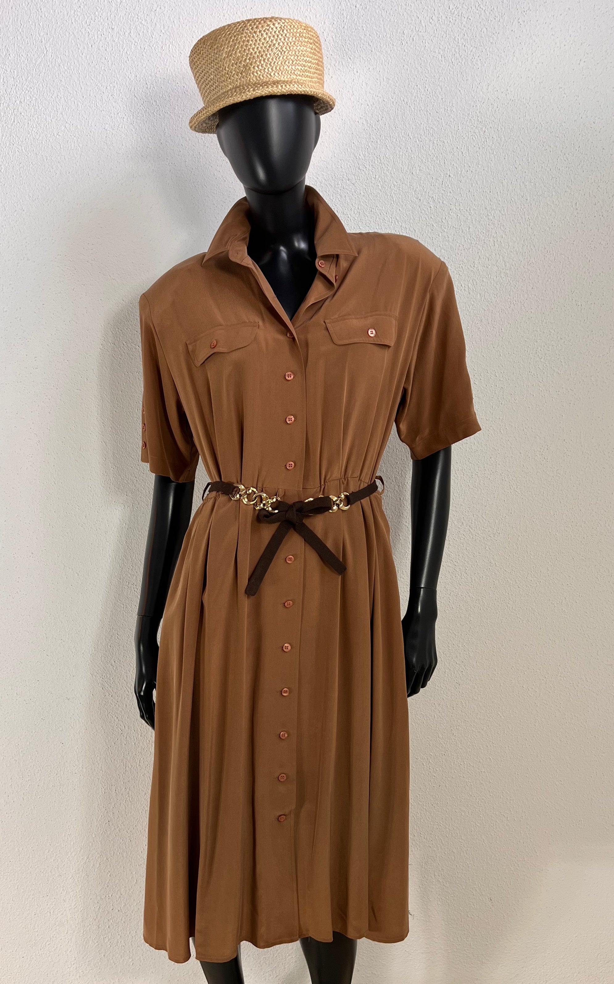 Vintage Brown Silk Dress