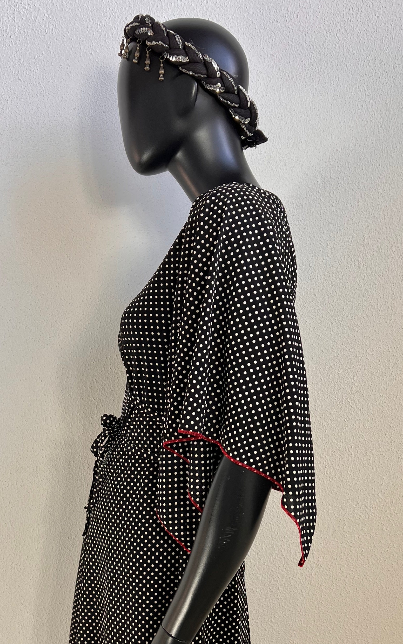 Vintage 70s Polka Dot Maxi Dress