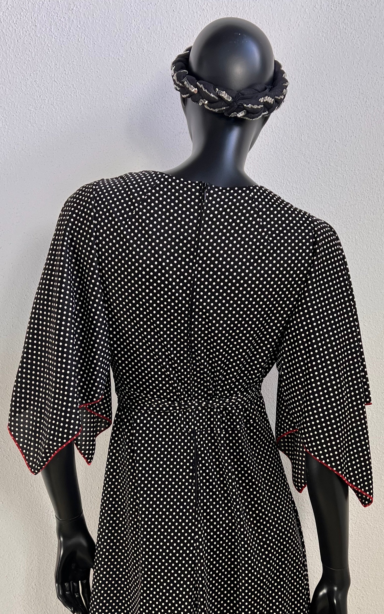 Vintage 70s Polka Dot Maxi Dress