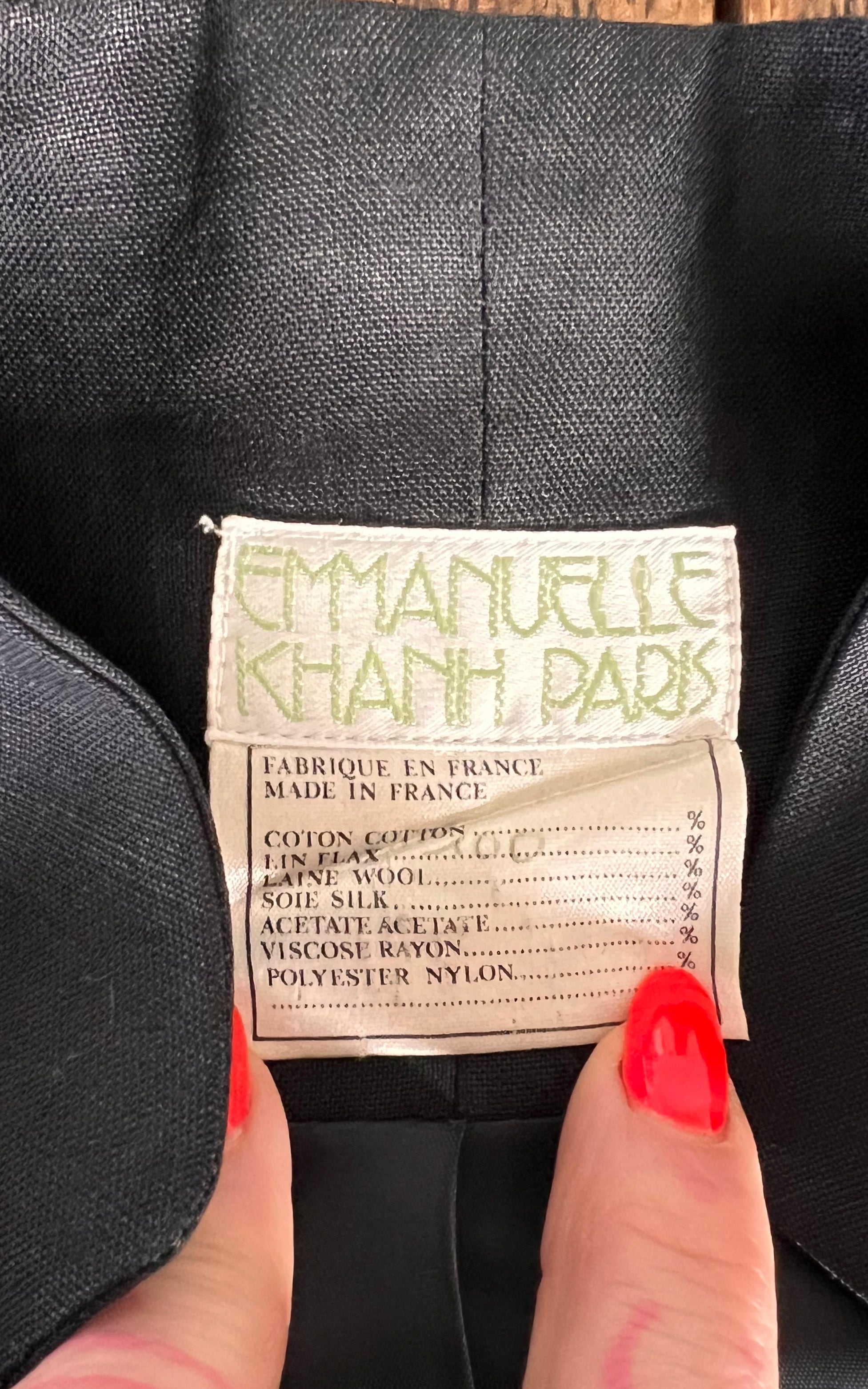 Vintage Emmanuelle Khanh Scallop Linnen Blazer