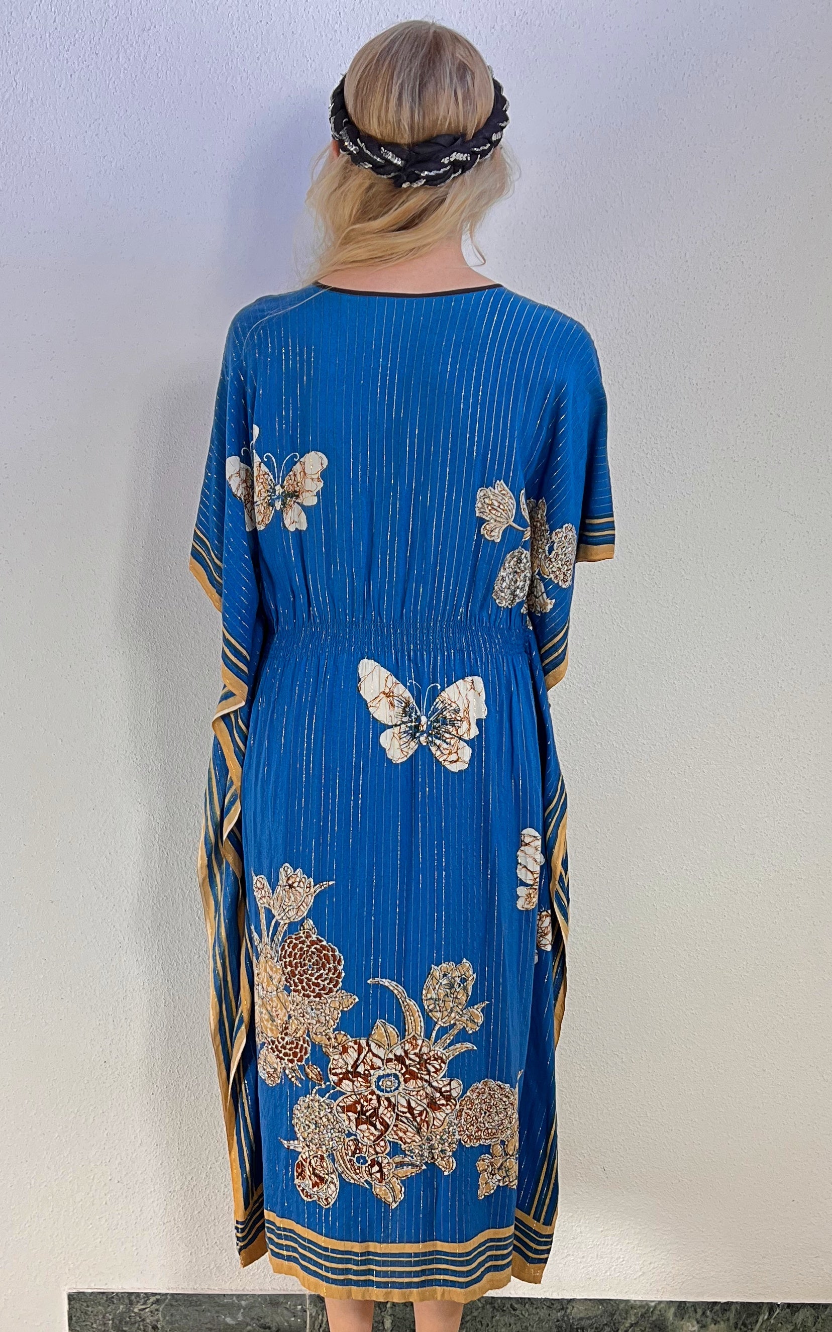 Vintage Lurex Butterfly Caftan Dress