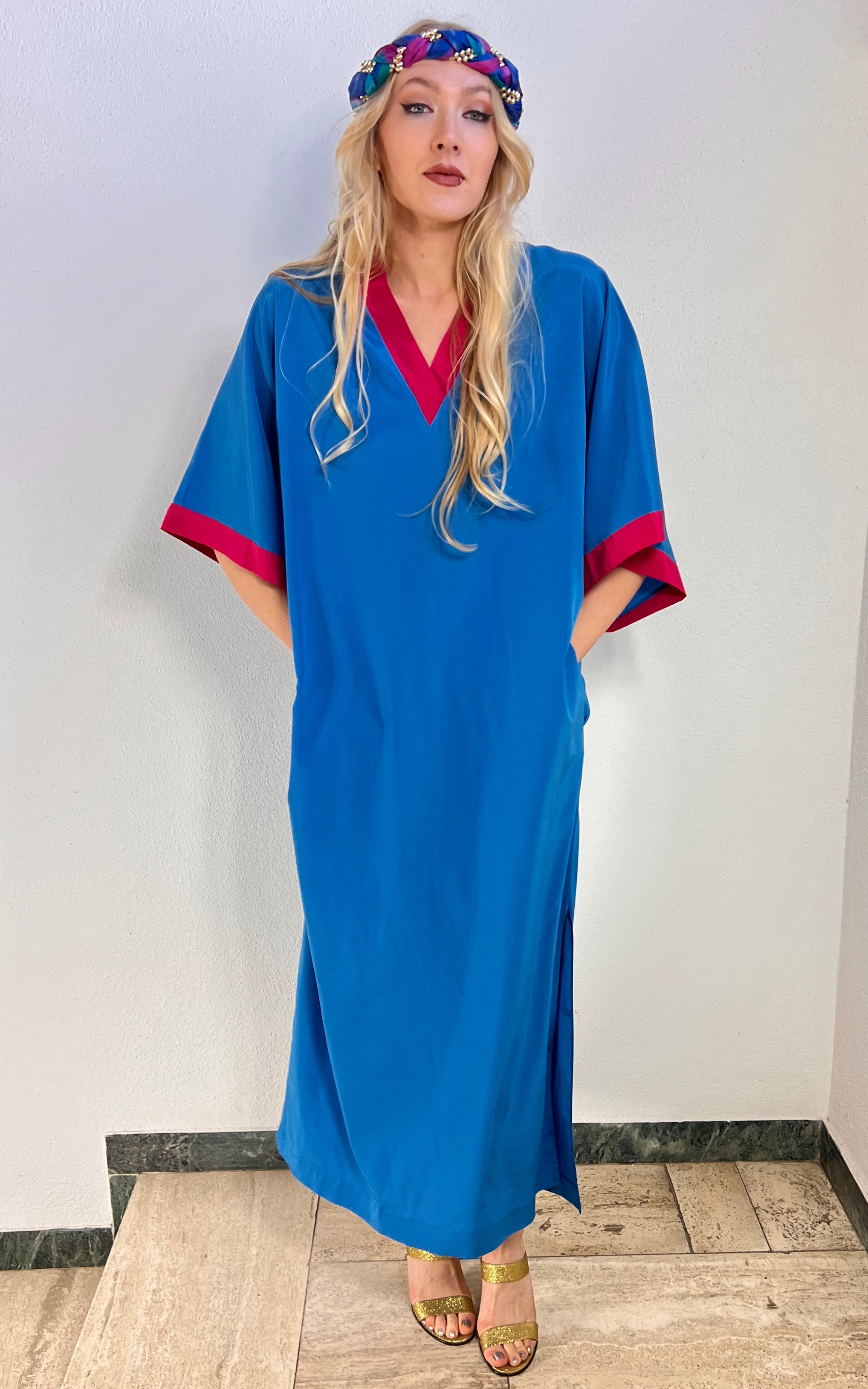 Vintage 70s Oscar de la Renta for Swirl Caftan Dress