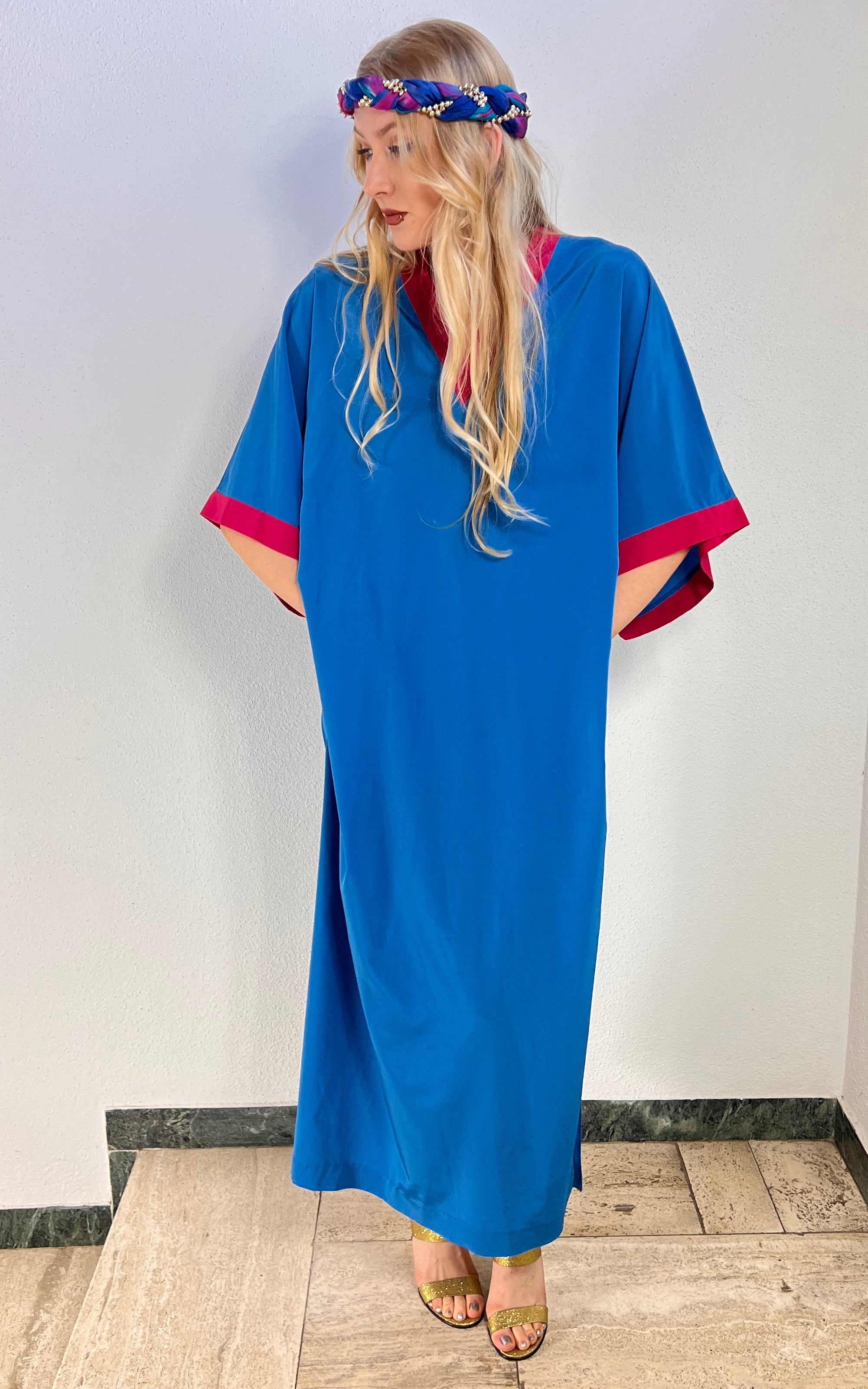 Vintage 70s Oscar de la Renta for Swirl Caftan Dress