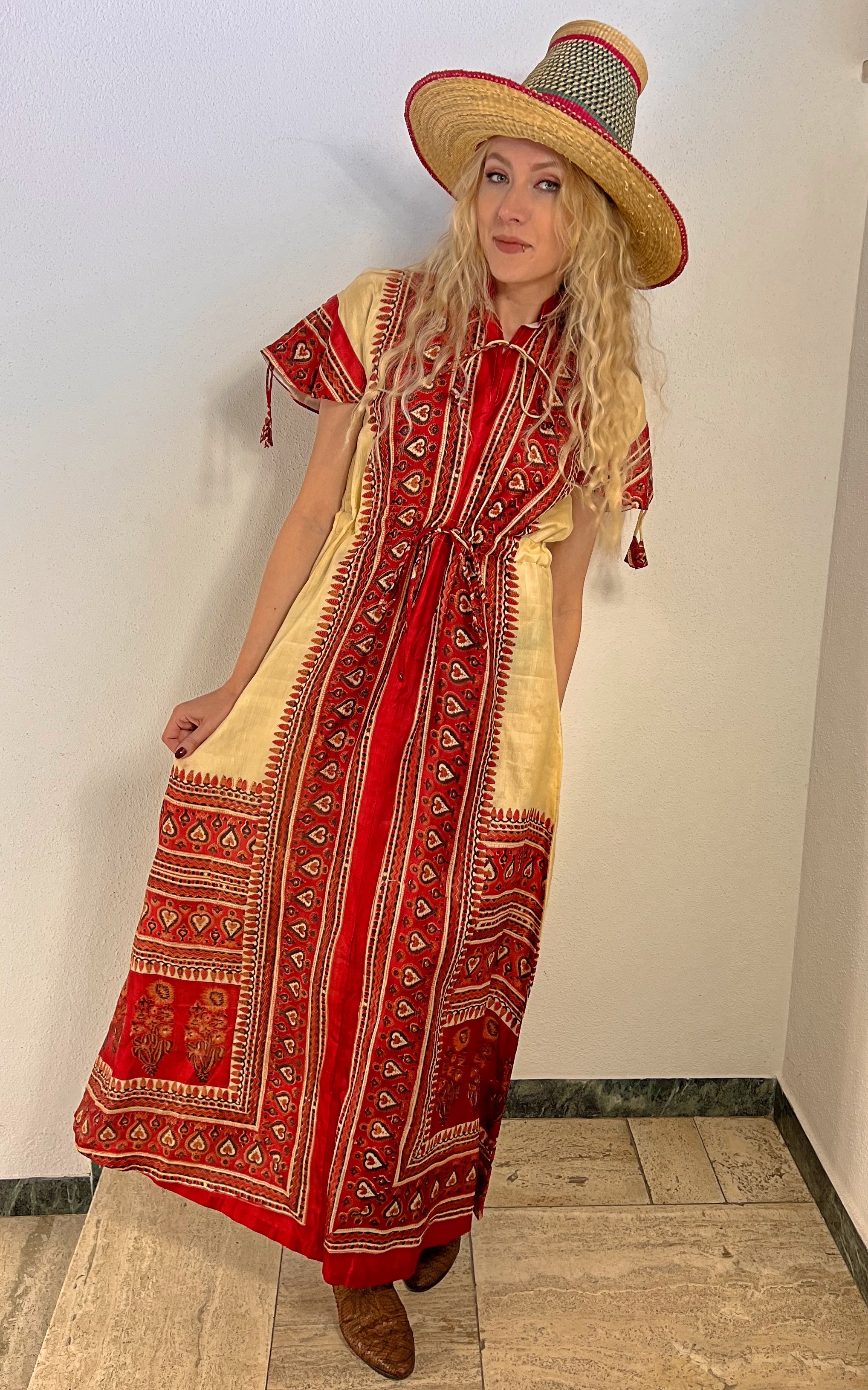 Vintage 70s Maxi Silk Dress
