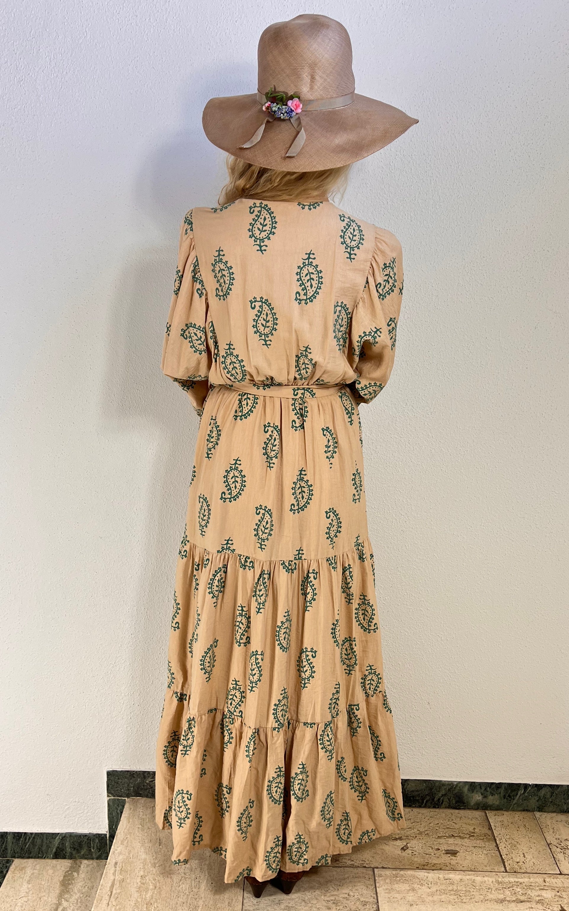 Vintage Zodiac Silk Maxi Dress