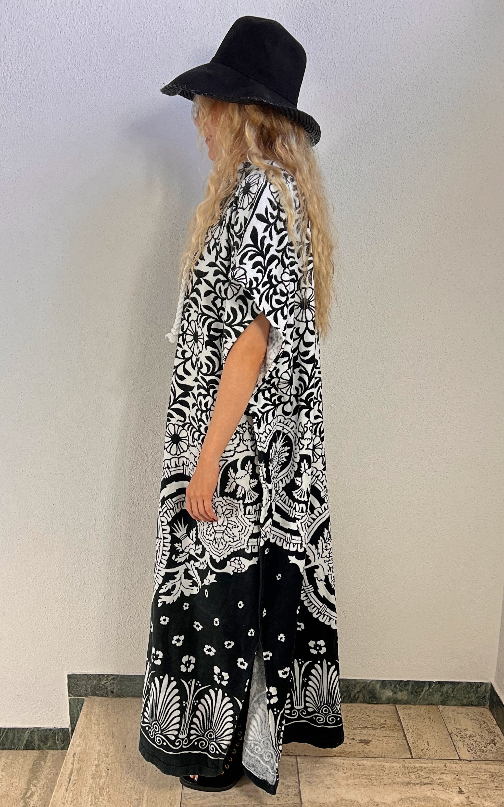 Vintage 70s Toweling Caftan Dress