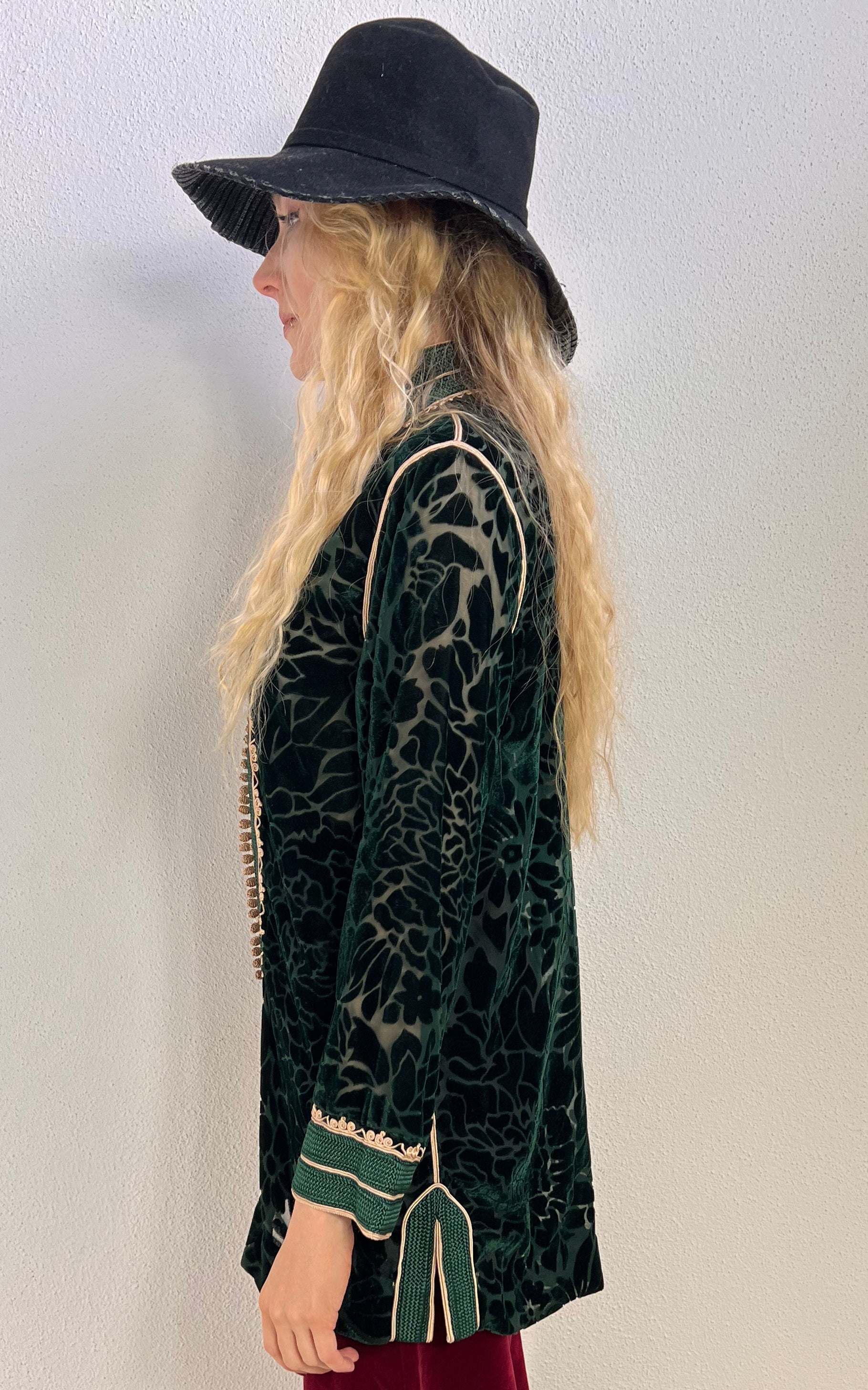 Maison du Caftan Burnout Velvet Shirt