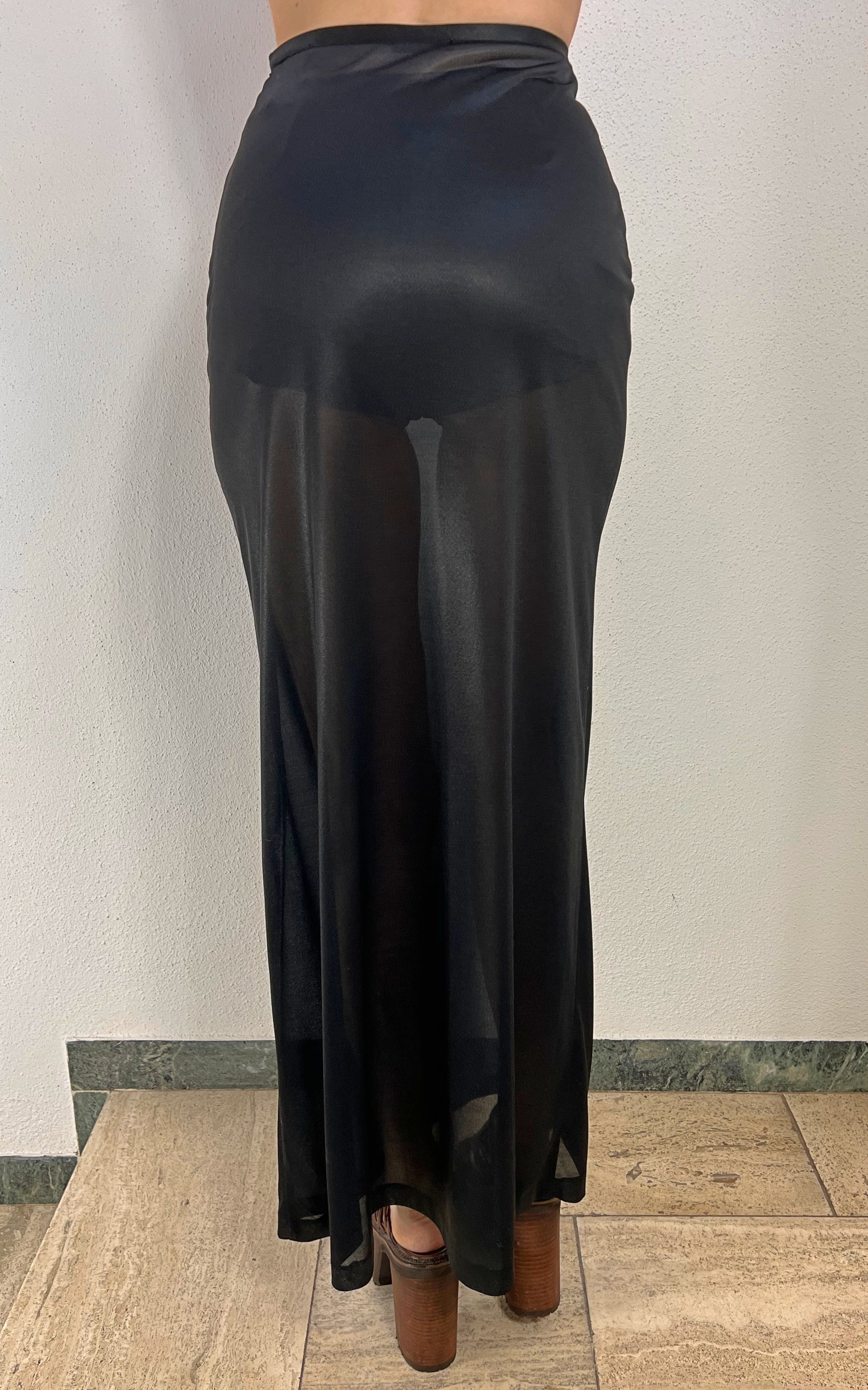 Vintage 90s Strenesse Sheer Maxi Skirt and Hot Pants Set