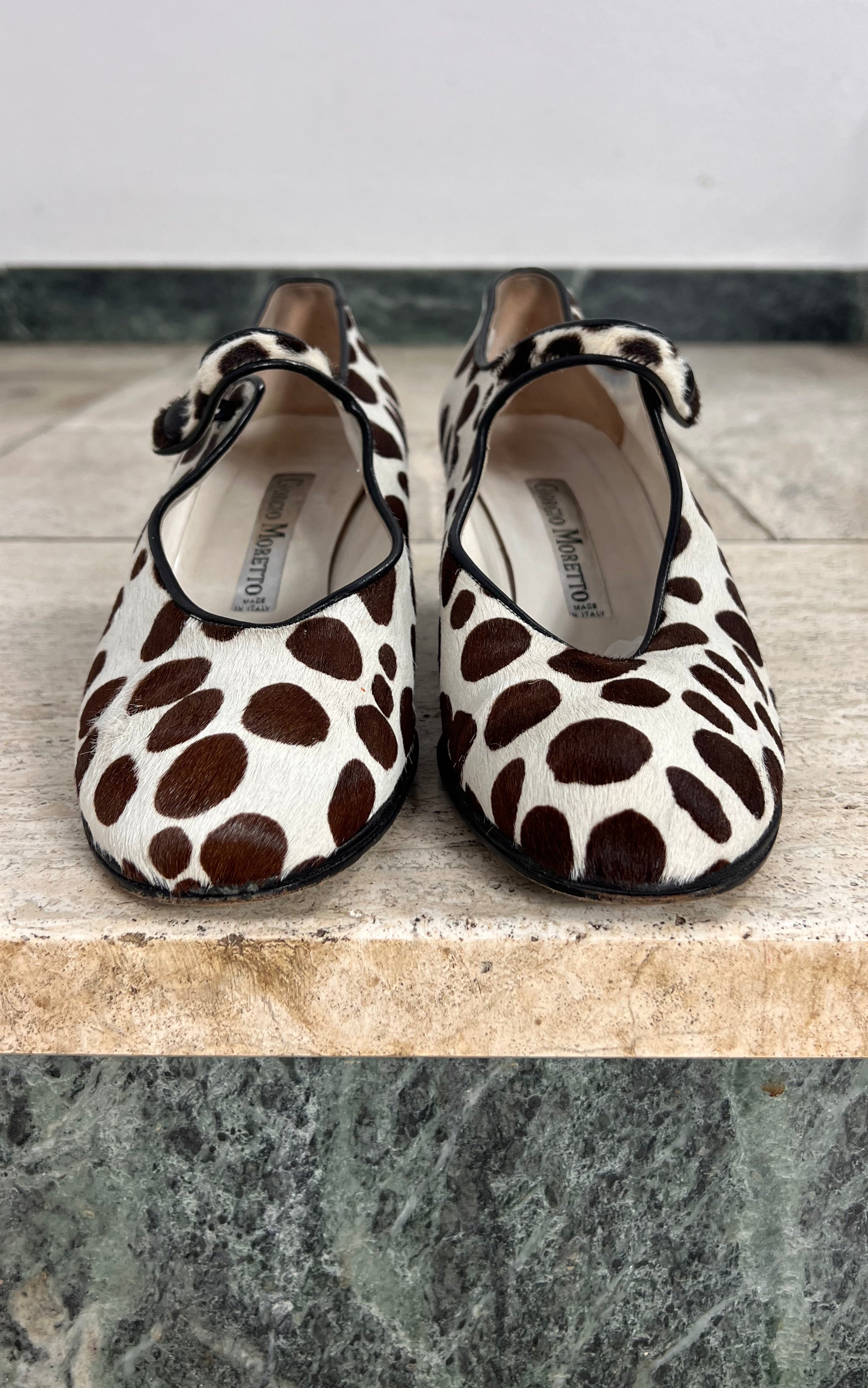 Vintage Giorgio Moretto Pony Hair Mary Jane Heels 40