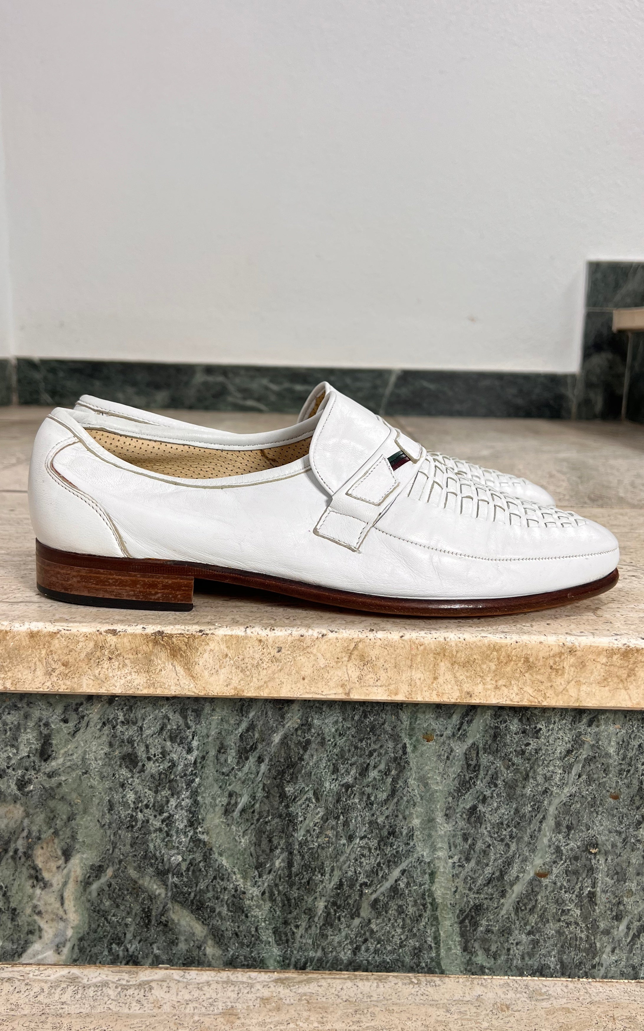 Vintage MENS White Leathers Loafer 42,5