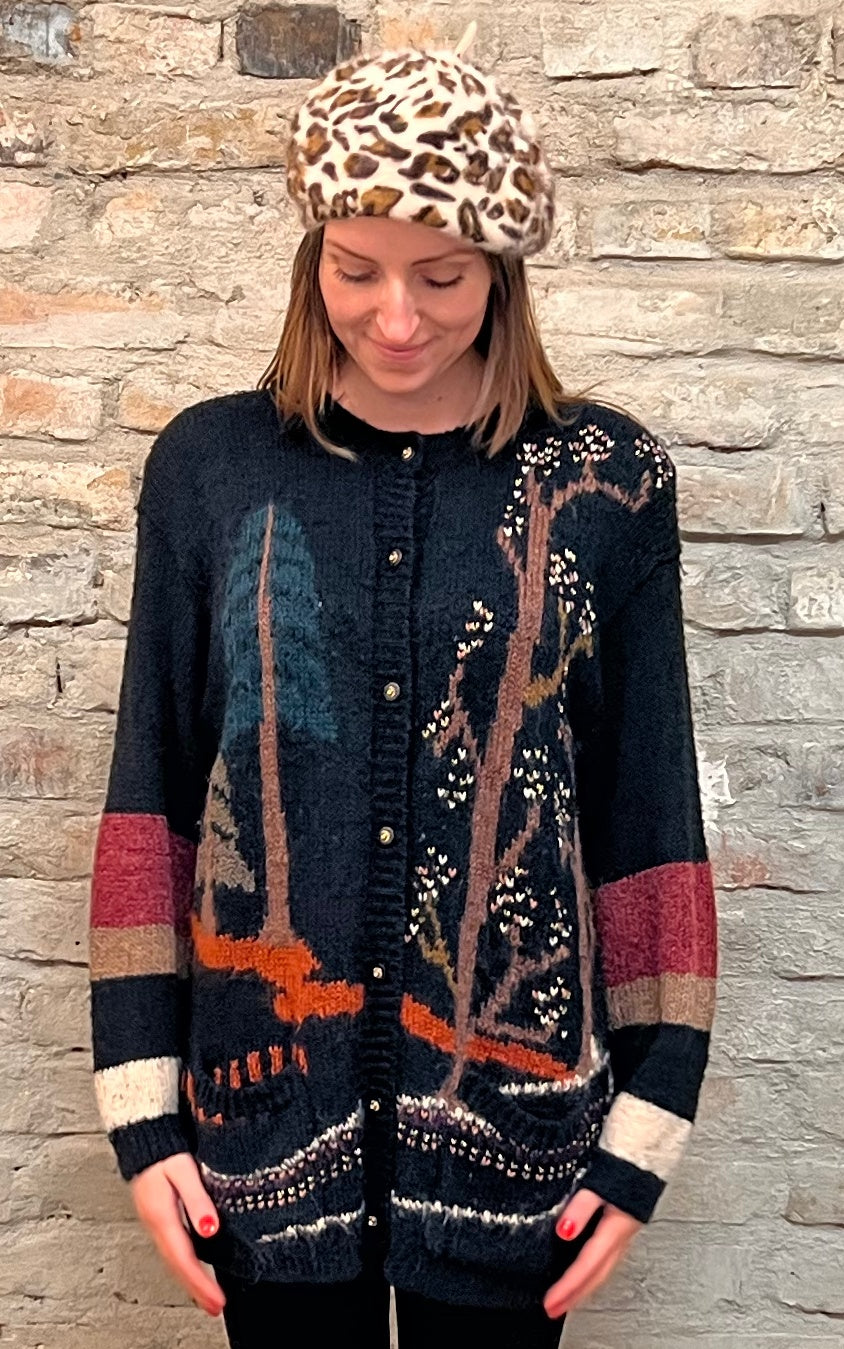 Cardigan in lana vintage da campagna