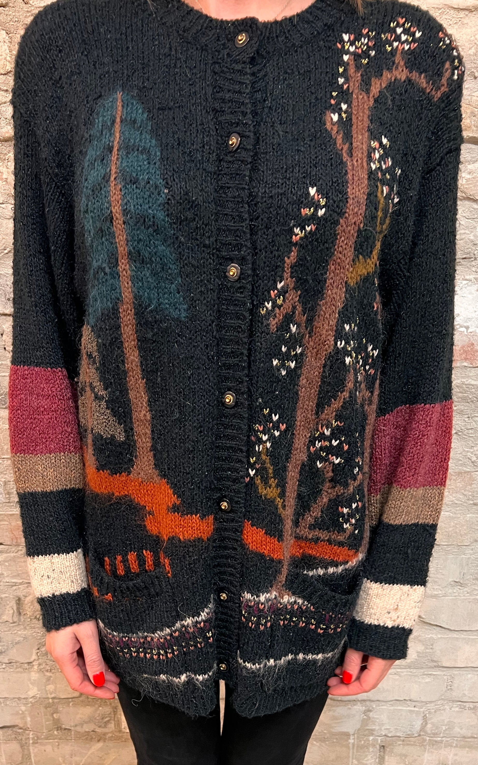 Cardigan in lana vintage da campagna